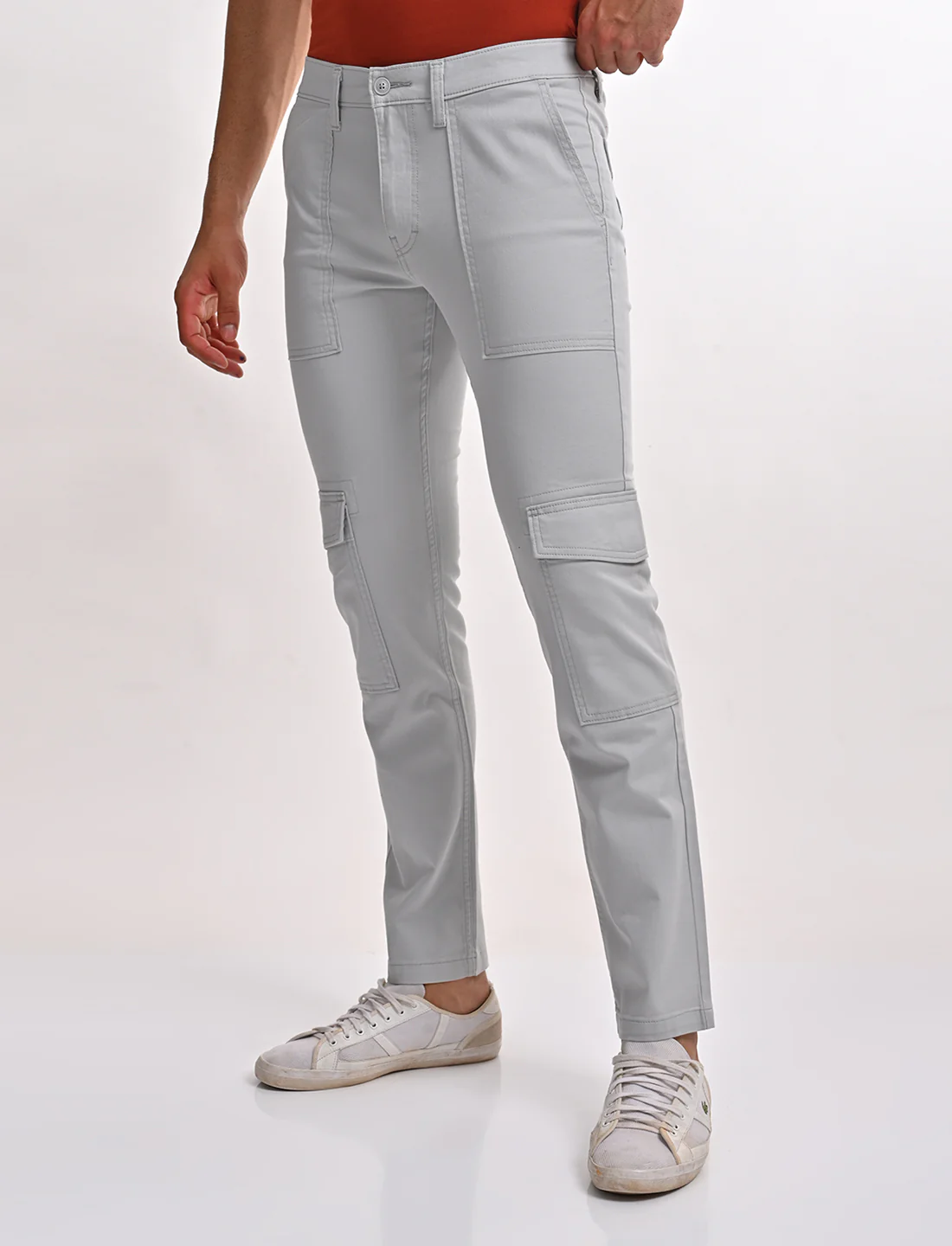 Men's 511 Slim Fit Light Grey Cargo Trousers - Image 3