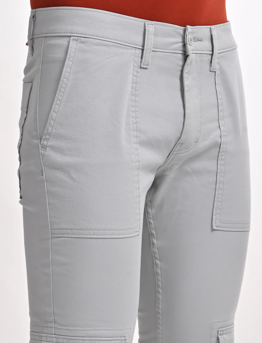 Men's 511 Slim Fit Light Grey Cargo Trousers - Image 8