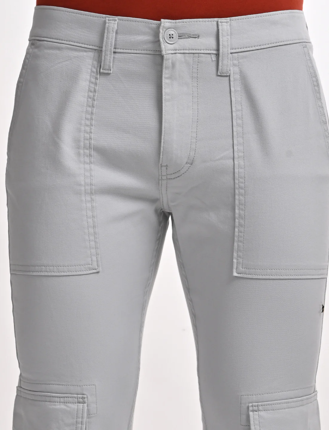 Men's 511 Slim Fit Light Grey Cargo Trousers - Image 9