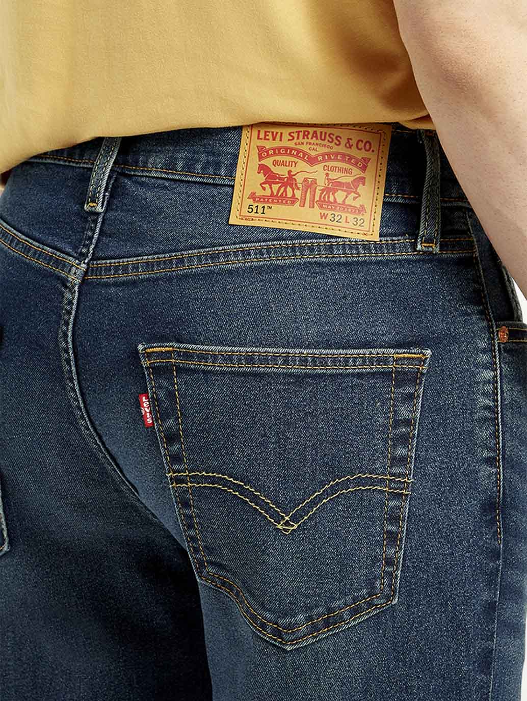 Men's 511 Dark Indigo Slim Fit Mid Rise Jeans - Image 5