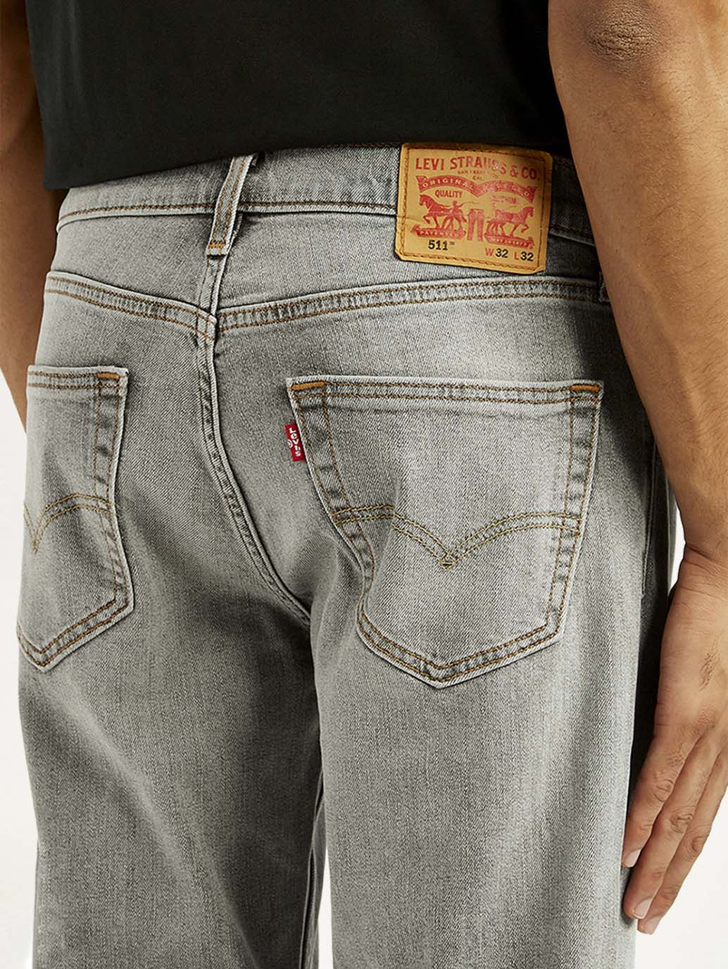 Men's 511 Light Grey Slim Fit Mid Rise Jeans - Image 6