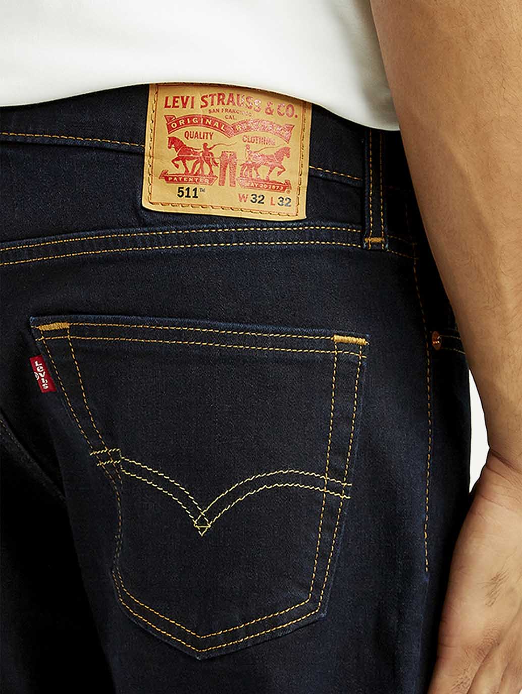 Men's 511 Dark Indigo Slim Fit Mid Rise Jeans - Image 5