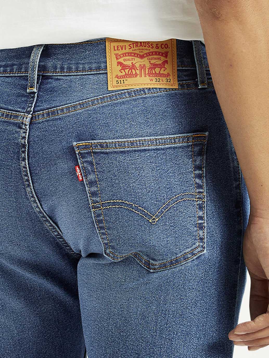 Men's 511 Med Indigo Slim Fit Mid Rise Jeans - Image 5