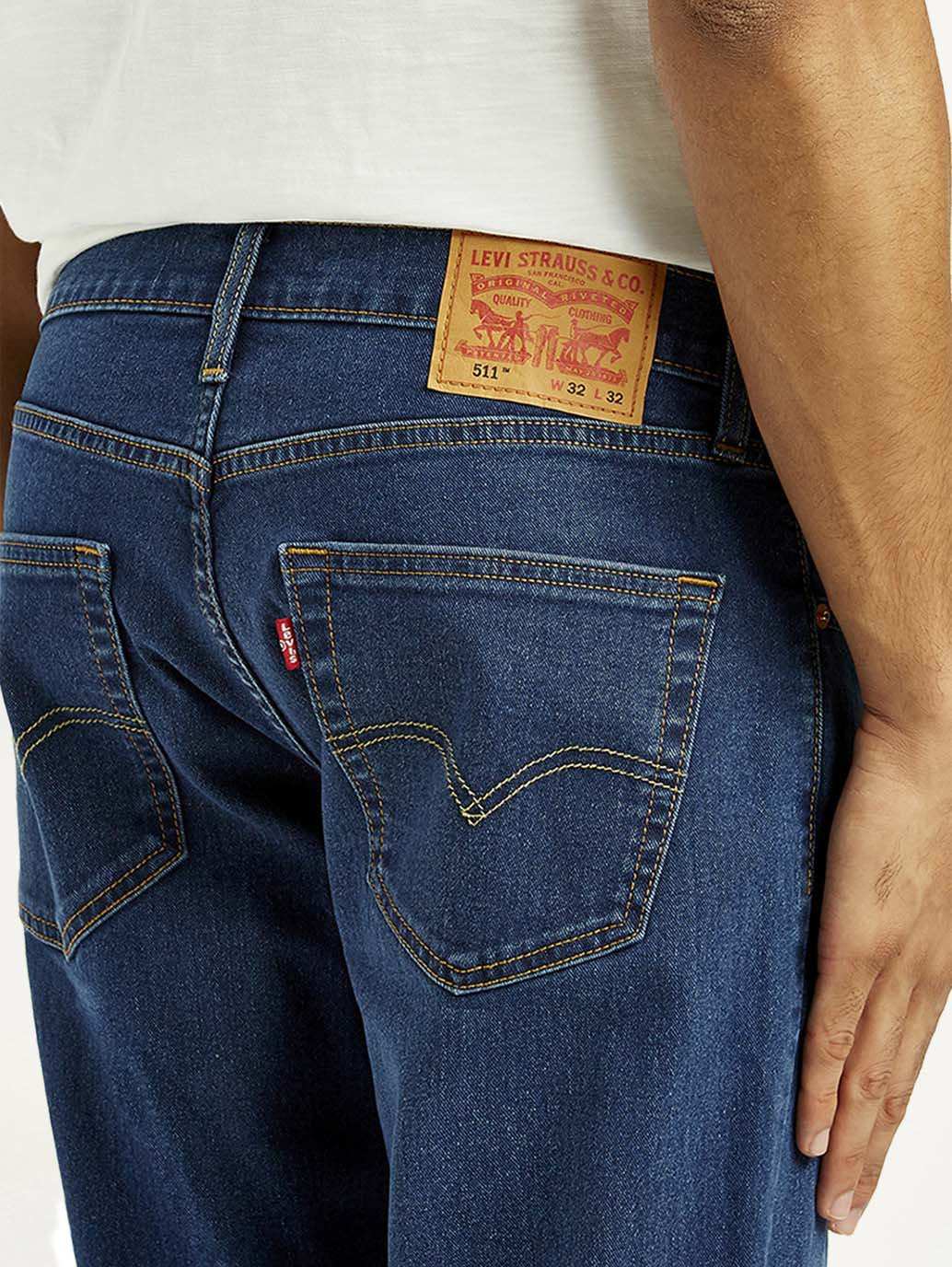Men's 511 Dark Indigo Slim Fit Mid Rise Jeans - Image 6