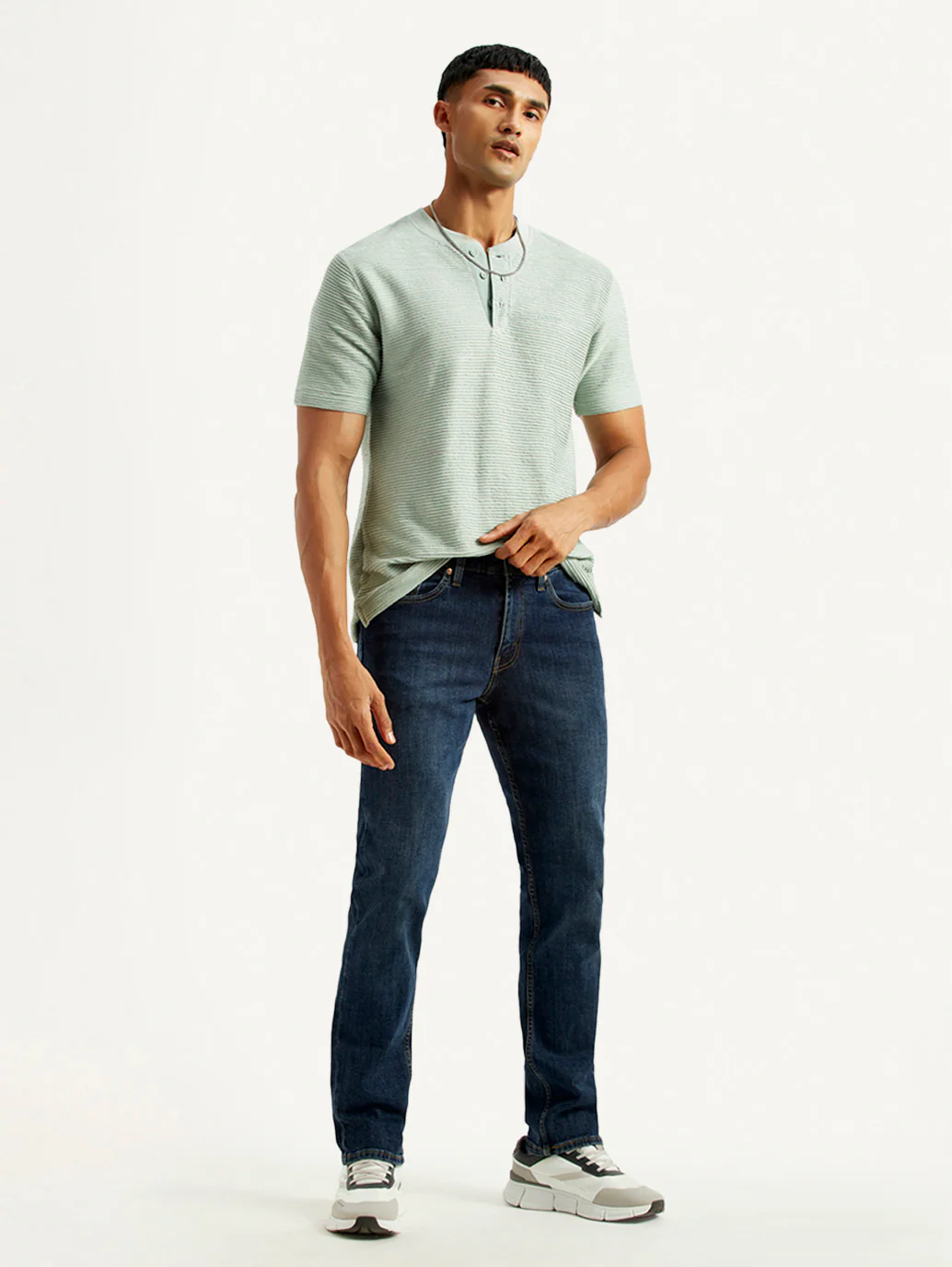 Men's 511 Dark Indigo Slim Fit Mid Rise Jeans - Image 7