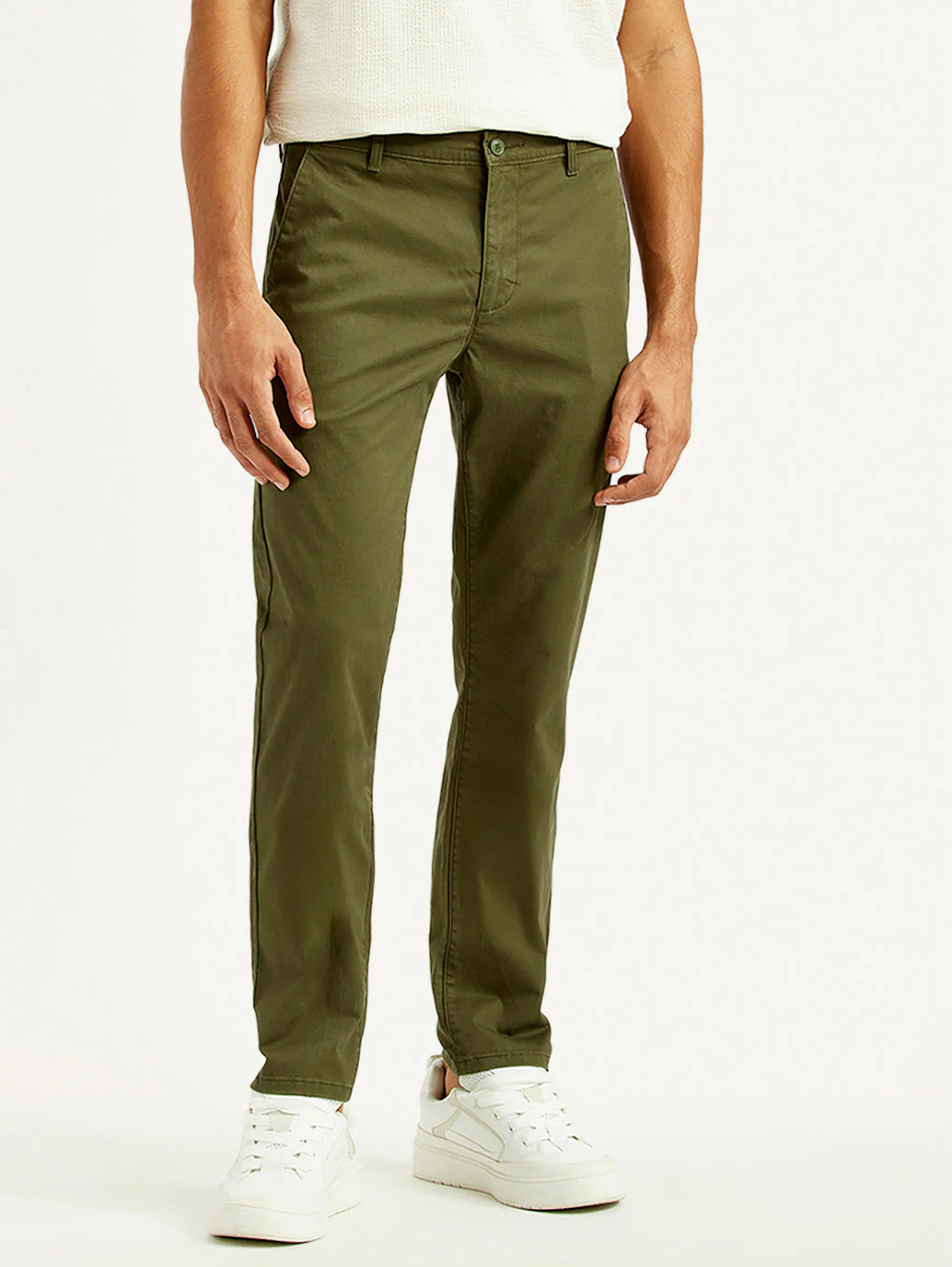 Men's 511 Olive Green Slim Fit Mid Rise Chinos - Image 3