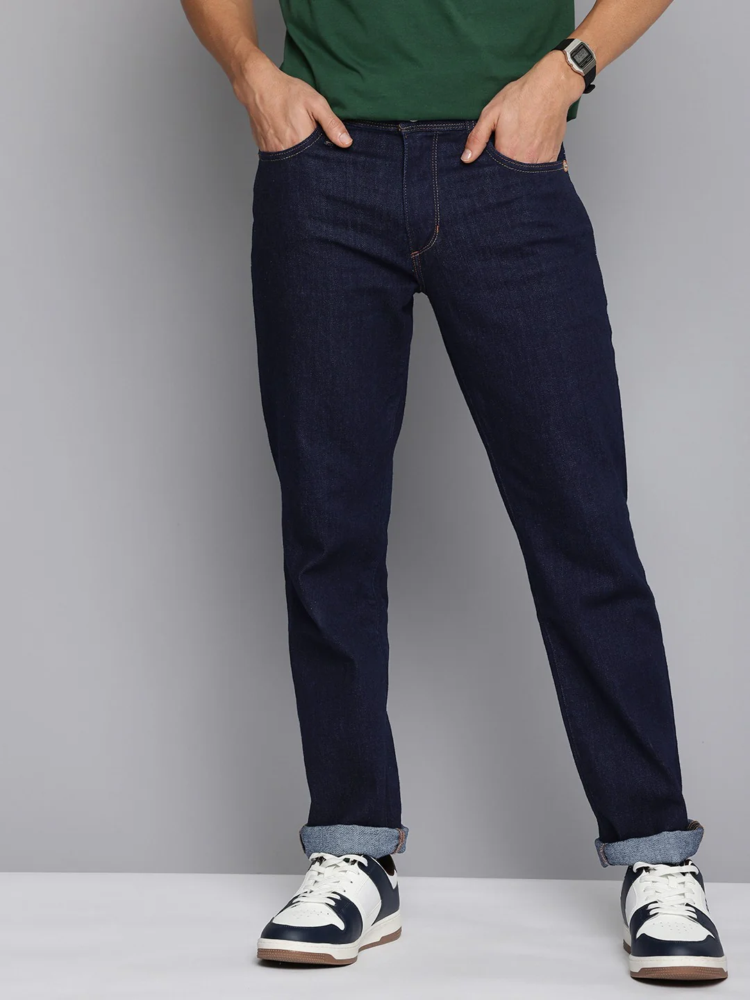 Men's 511 Navy Blue Slim Fit Mid Rise Jeans - Image 2