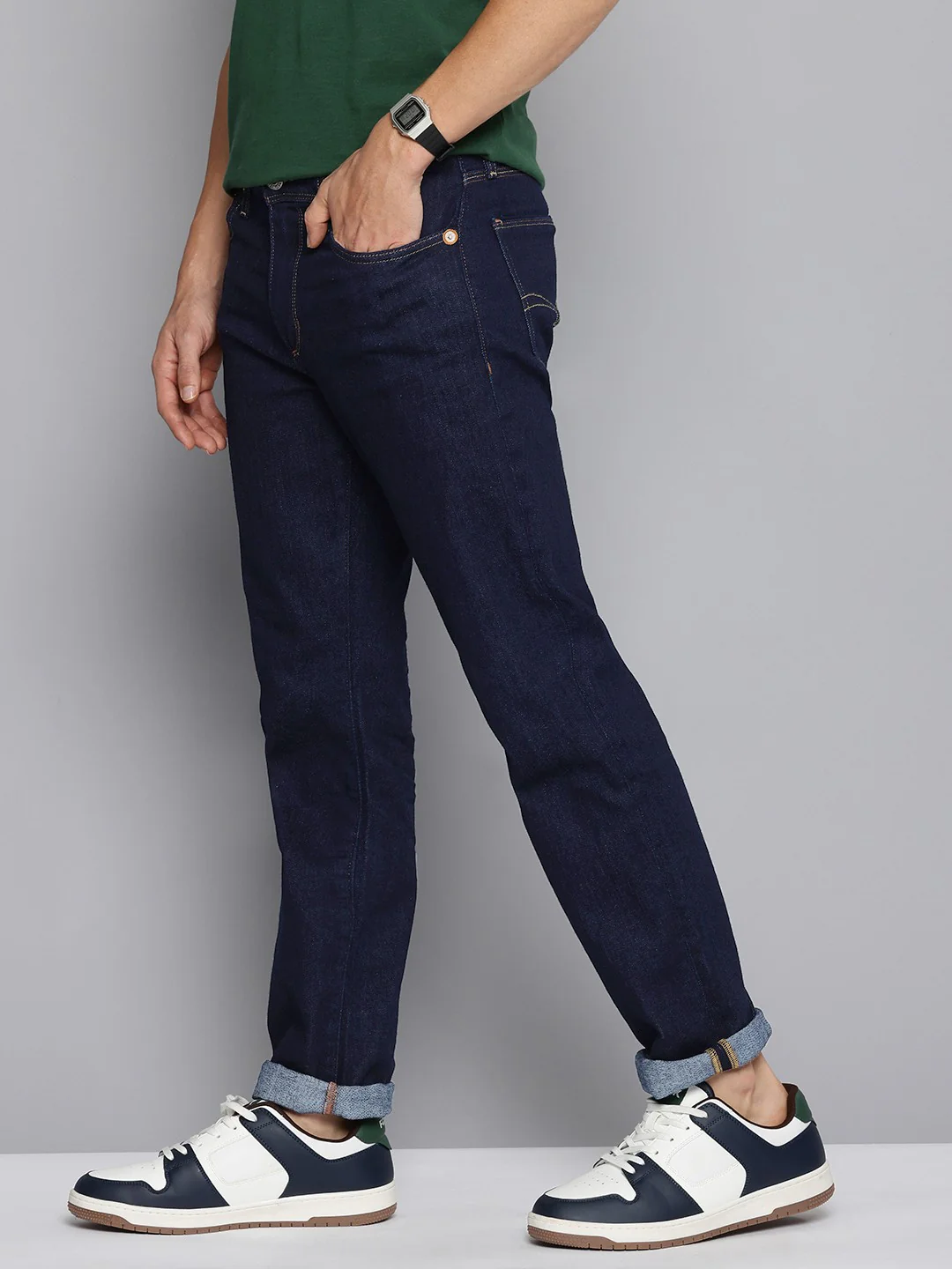 Men's 511 Navy Blue Slim Fit Mid Rise Jeans - Image 3