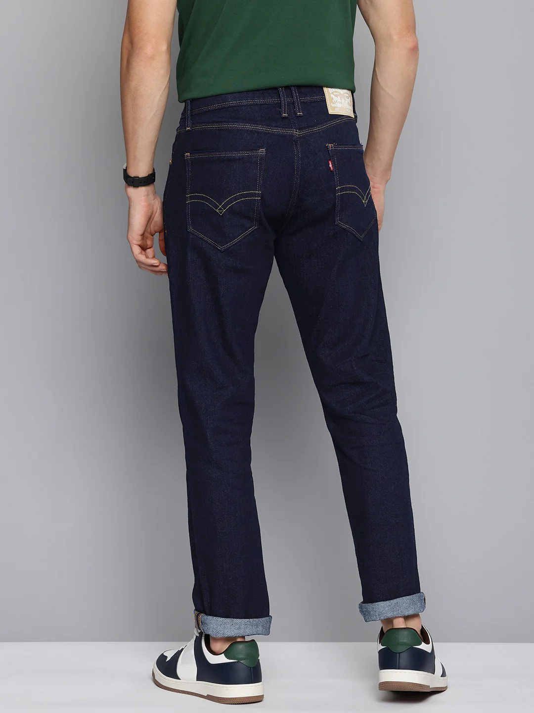 Men's 511 Navy Blue Slim Fit Mid Rise Jeans - Image 5