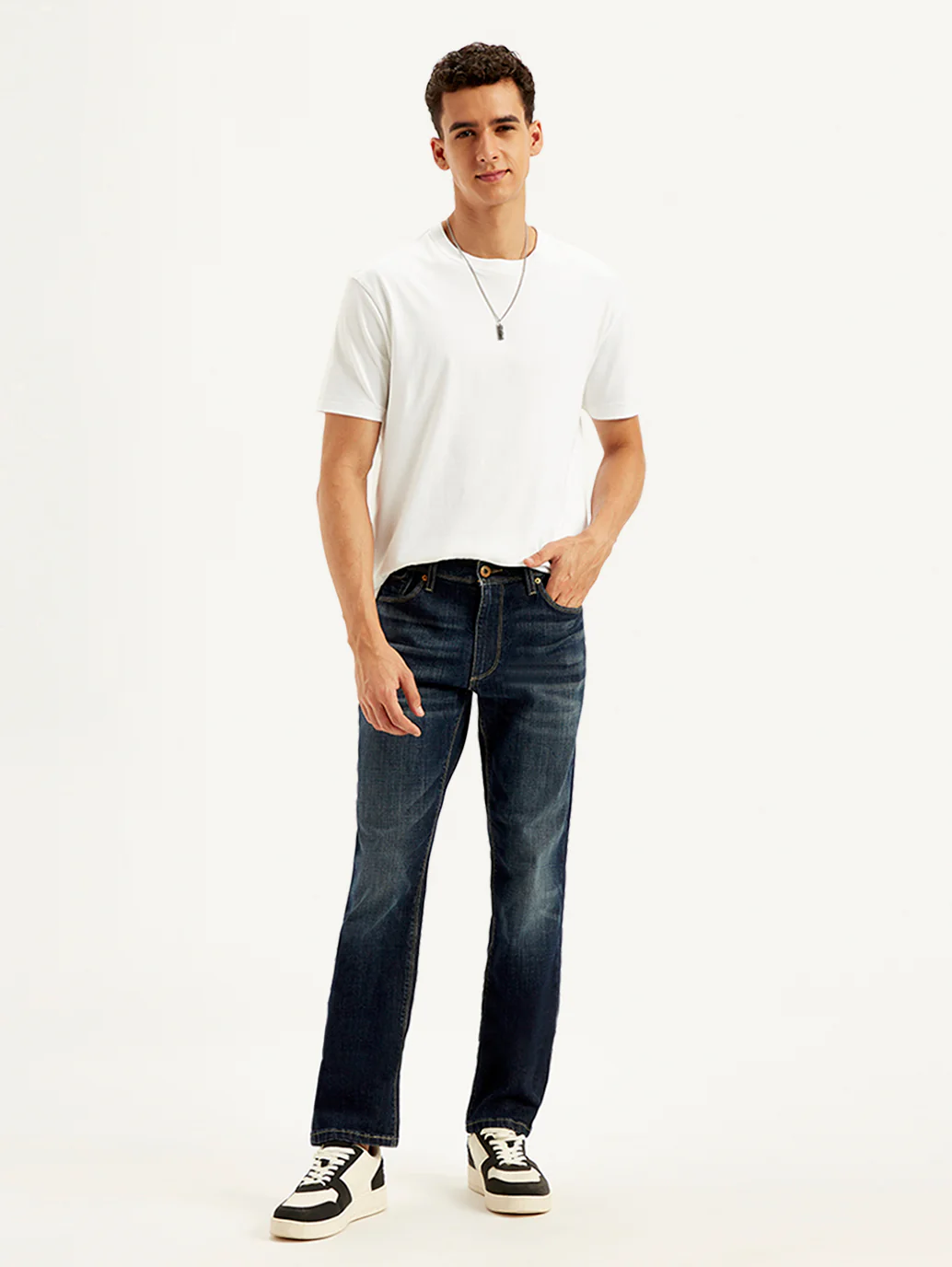 Men's 511 Navy Blue Slim Fit Mid Rise Jeans - Image 2