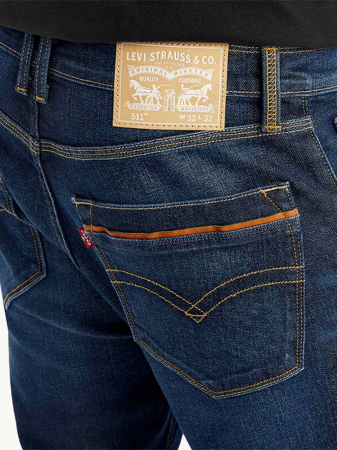 Men's 511 Navy Blue Slim Fit Mid Rise Jeans - Image 6