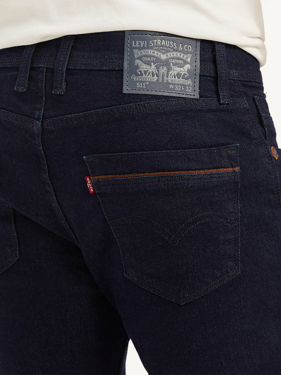 Men's 511 Navy Blue Slim Fit Mid Rise Jeans - Image 3
