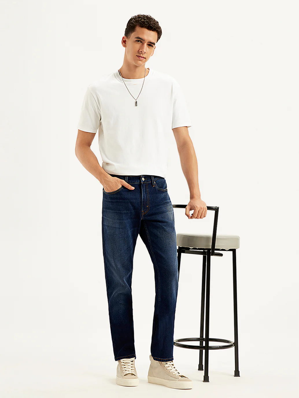 Men's 511 Navy Blue Slim Fit Mid Rise Jeans