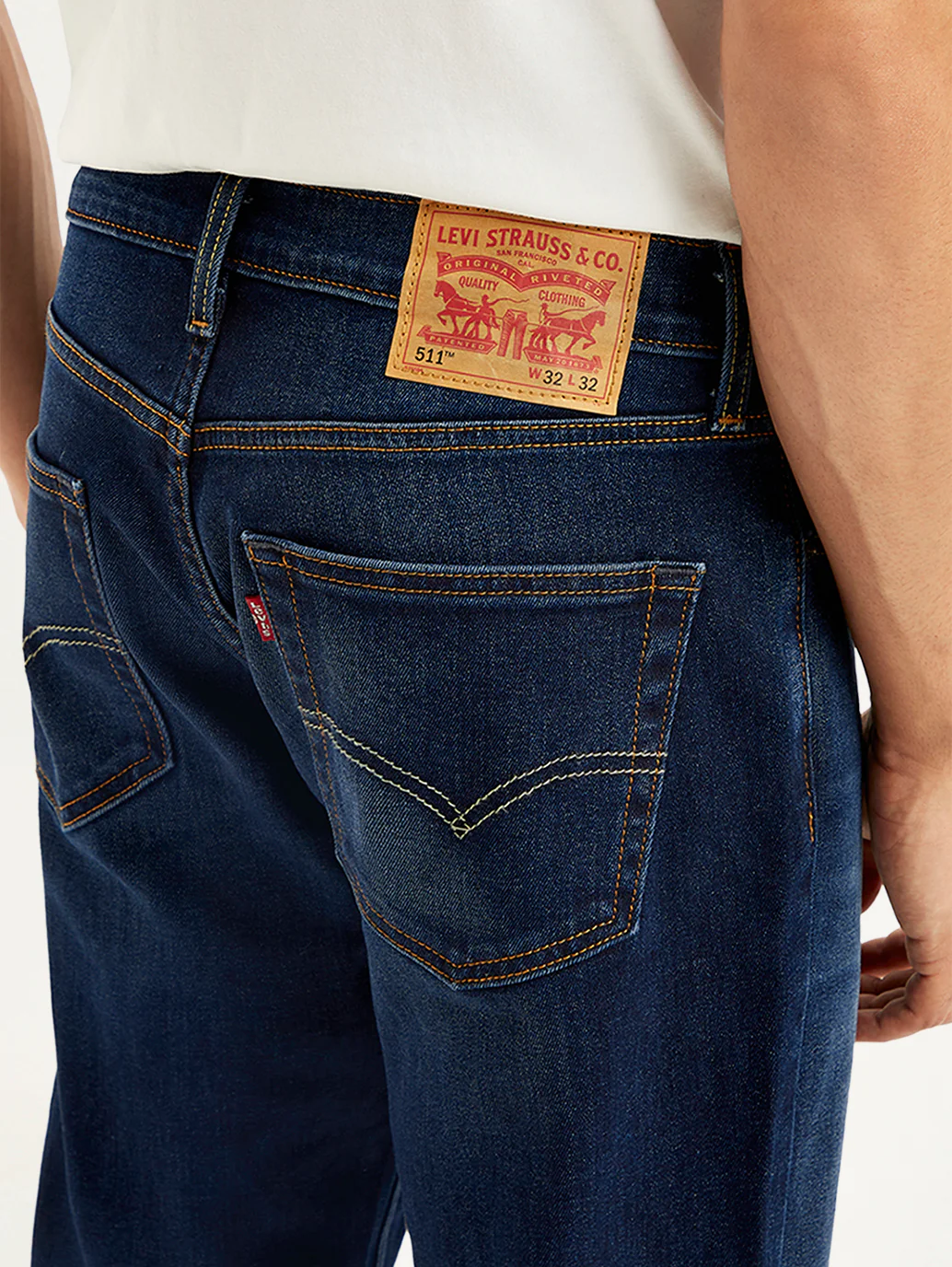 Men's 511 Navy Blue Slim Fit Mid Rise Jeans - Image 5