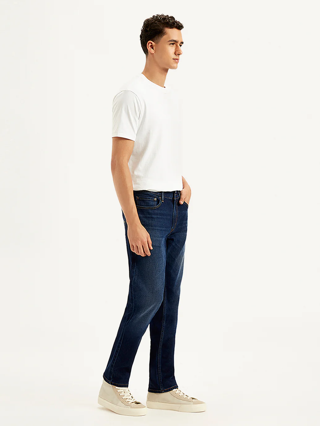 Men's 511 Navy Blue Slim Fit Mid Rise Jeans - Image 6