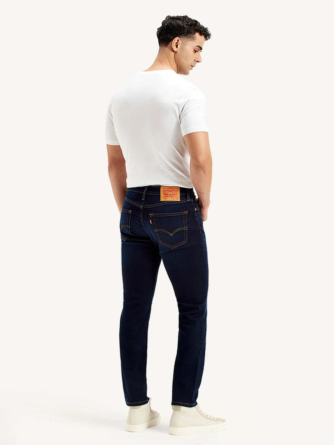 Men's 511 Navy Blue Slim Fit Mid Rise Jeans - Image 3