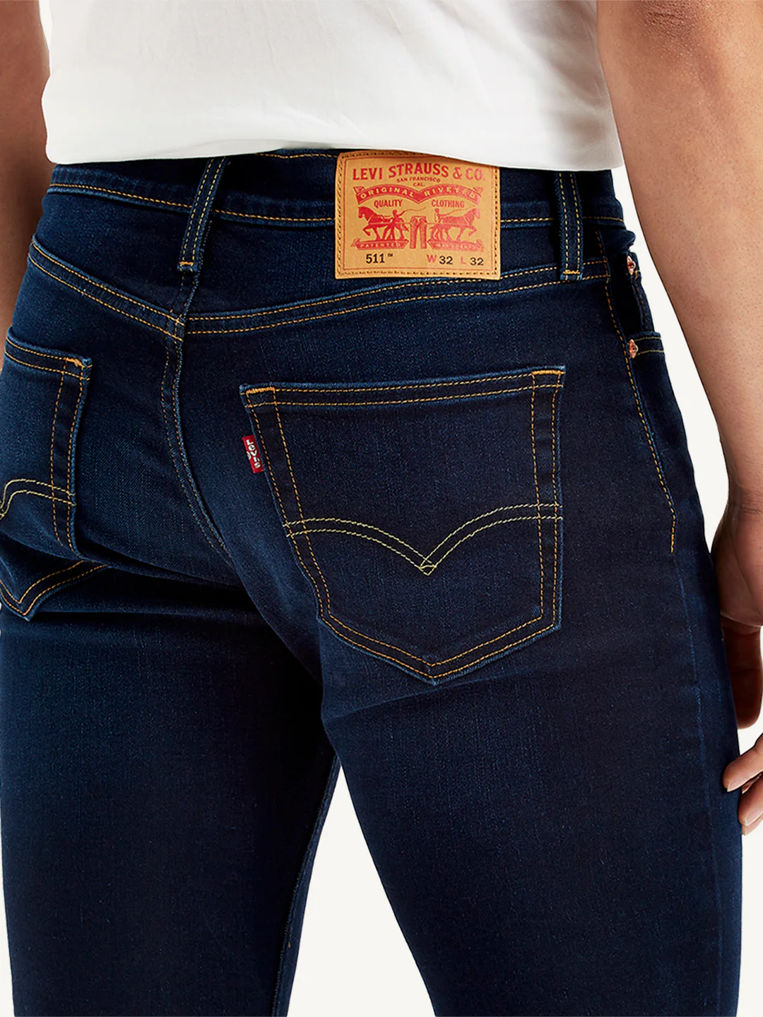Men's 511 Navy Blue Slim Fit Mid Rise Jeans - Image 6