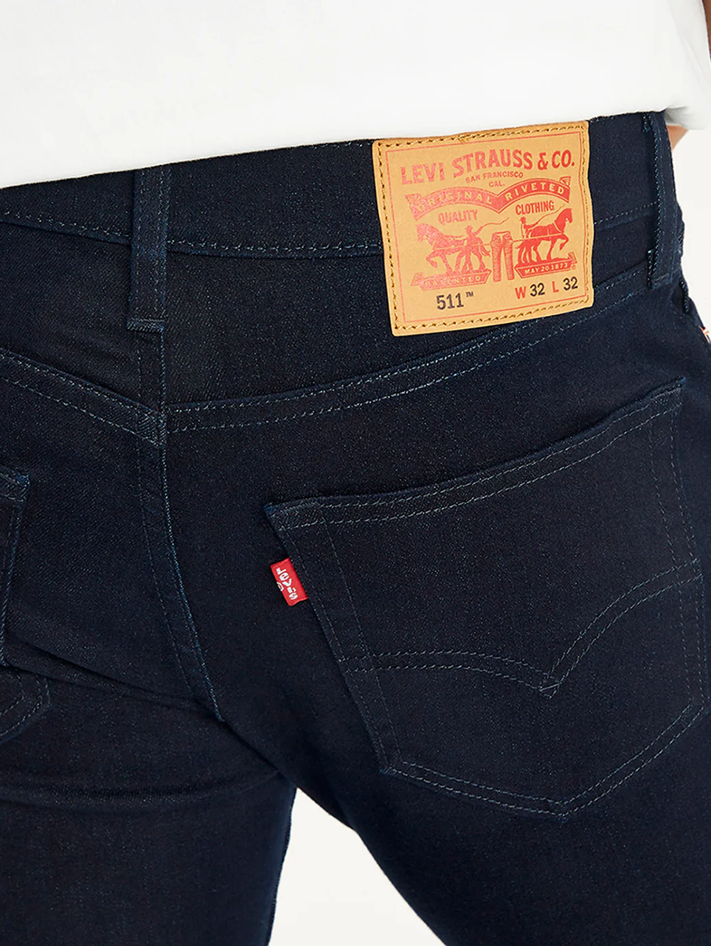 Men's 511 Navy Blue Slim Fit Mid Rise Jeans - Image 6