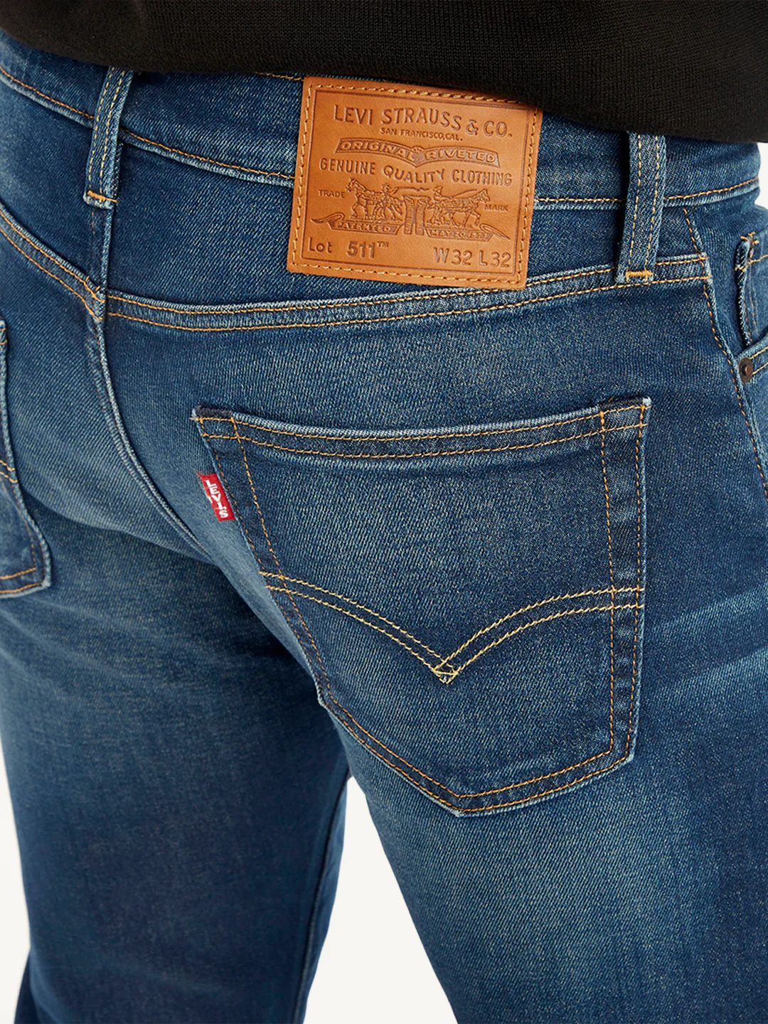 Men's 511 Navy Blue Slim Fit Mid Rise Jeans - Image 6
