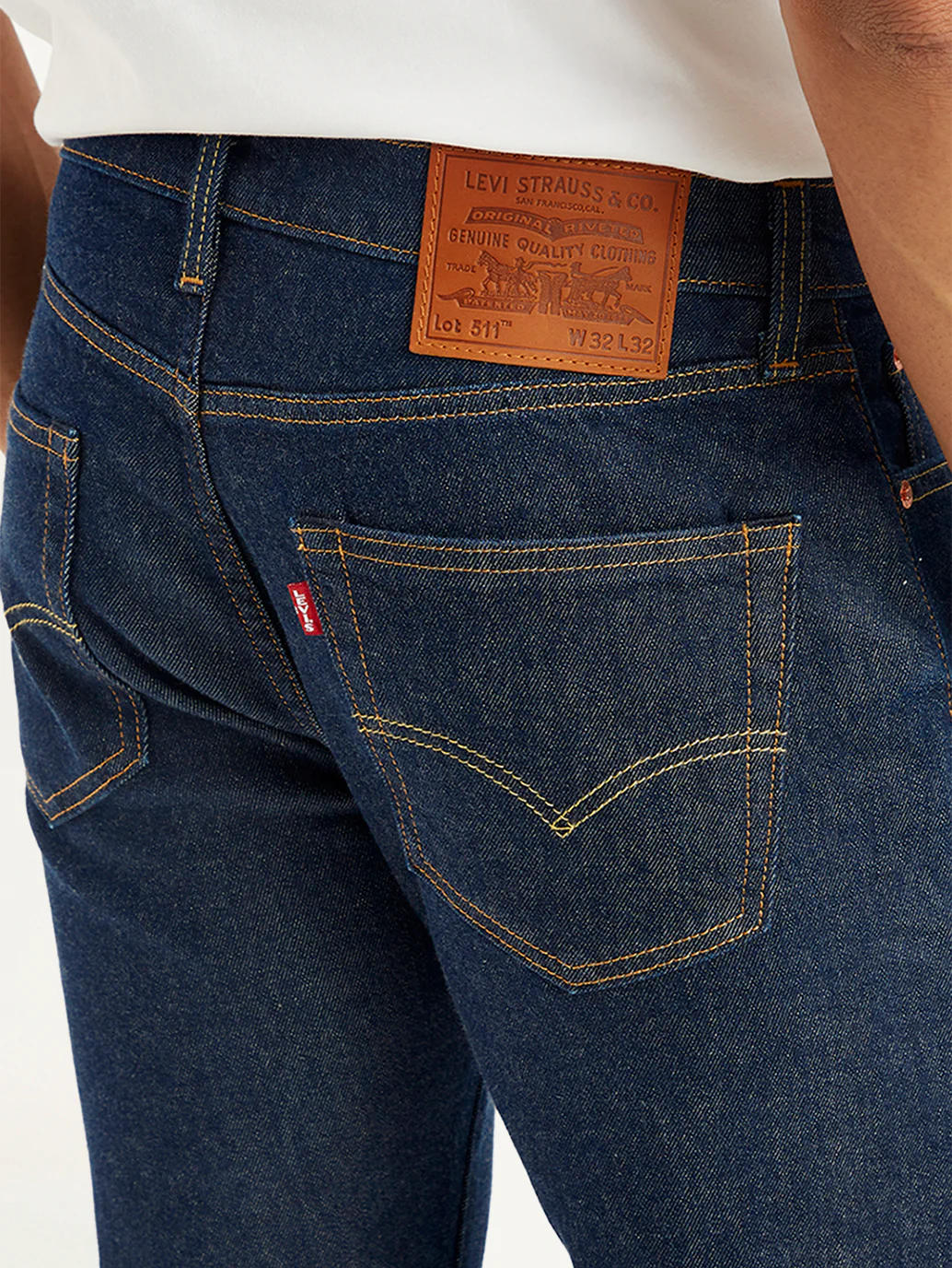 Men's 511 Navy Blue Slim Fit Mid Rise Jeans - Image 5