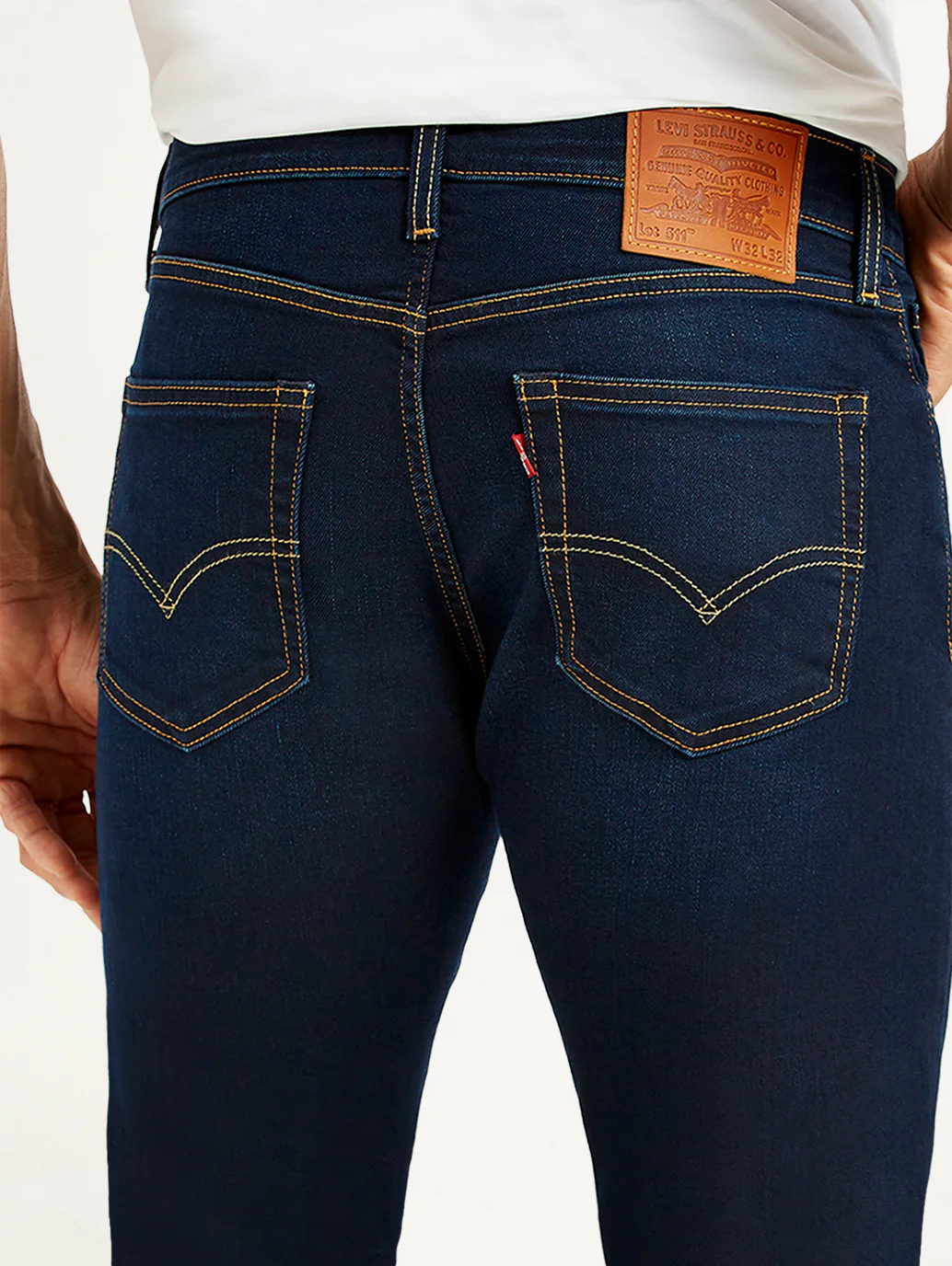 Men's 511 Navy Blue Slim Fit Mid Rise Jeans - Image 6
