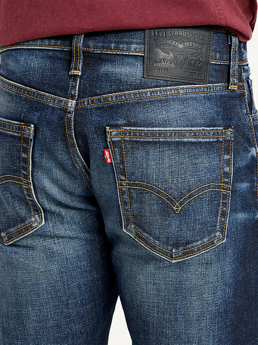 Men's 511 Navy Blue Slim Fit Mid Rise Jeans - Image 6