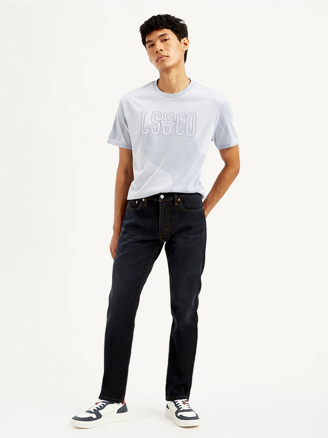 Men's 511 Navy Blue Slim Fit Mid Rise Jeans - Image 2