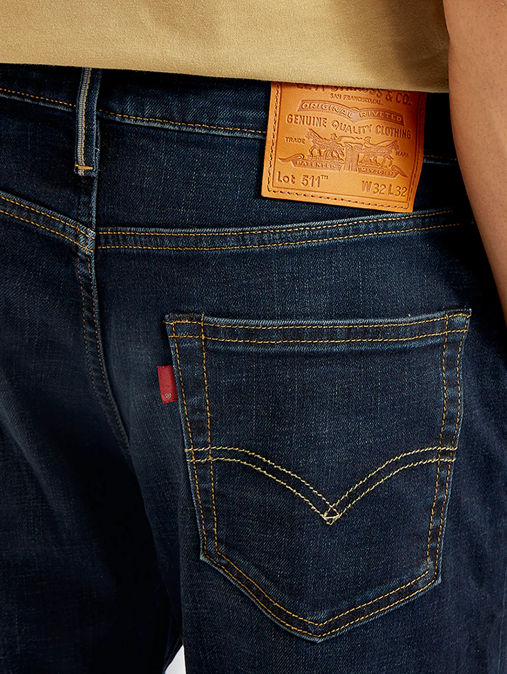 Men's 511 Navy Blue Slim Fit Mid Rise Jeans - Image 5