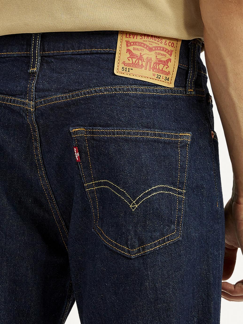 Men's 511 Navy Blue Slim Fit Mid Rise Jeans - Image 5