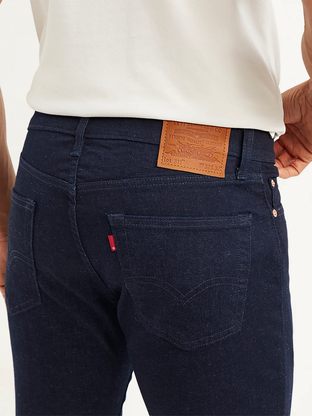 Men's 511 Navy Blue Slim Fit Mid Rise Jeans - Image 6