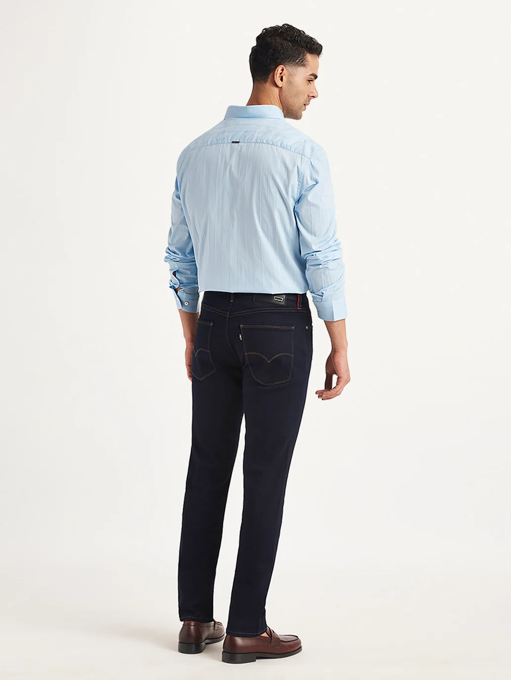 Men's Redloop 511 Navy Blue Slim Fit Mid Rise Jeans - Image 3