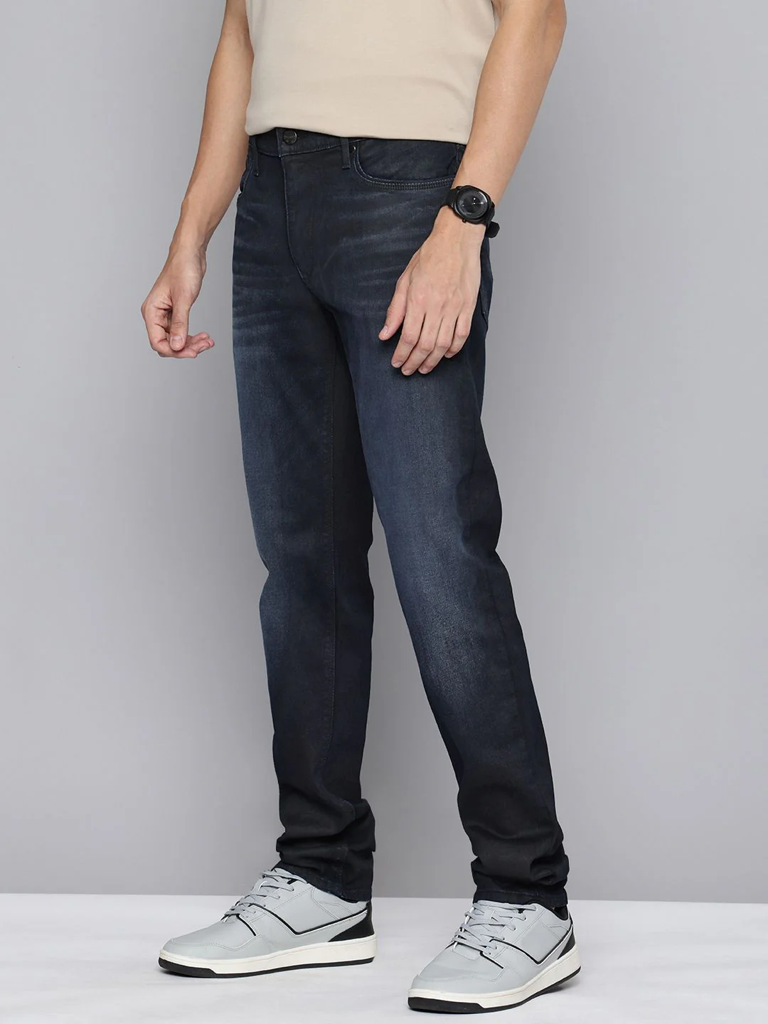 Men's Redloop 511 Navy Blue Slim Fit Mid Rise Jeans - Image 3