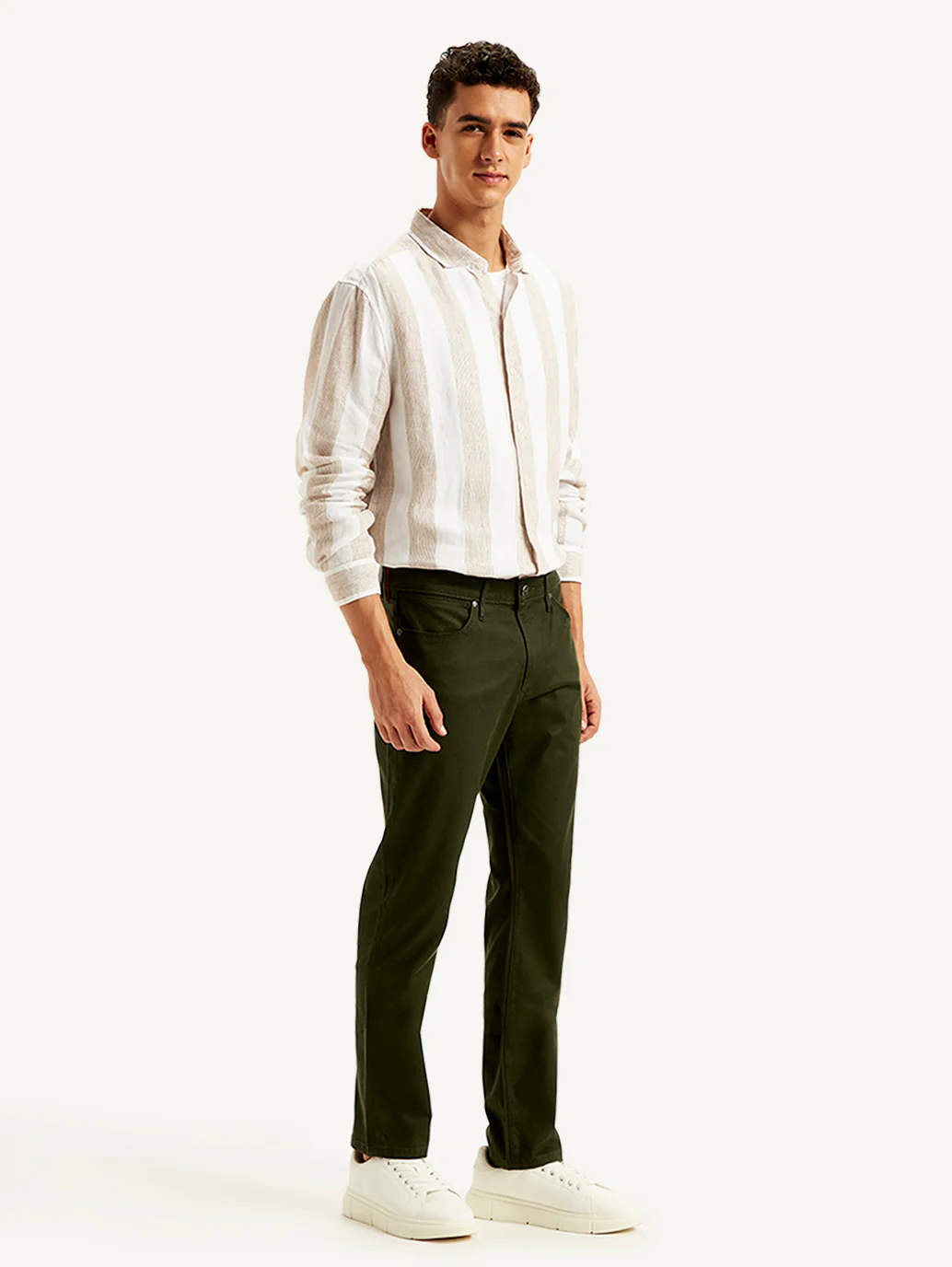 Men's Redloop 511 Olive Green Slim Fit Mid Rise Jeans - Image 7