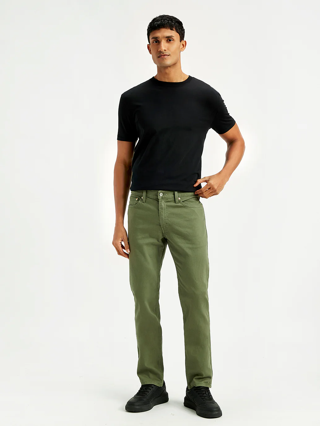 Men's 511 Olive Green Slim Fit Mid Rise Jeans - Image 2
