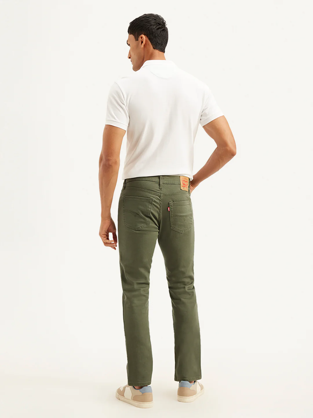 Men's 511 Olive Green Slim Fit Mid Rise Jeans - Image 3