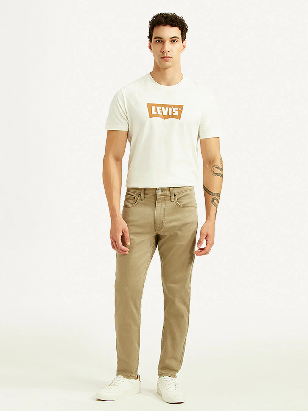 Men's 512 Beige Slim Tapered Fit Mid Rise Jeans - Image 2