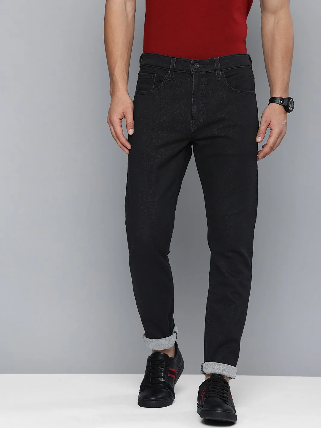 Men's 512 Black Slim Tapered Fit Mid Rise Jeans - Image 2