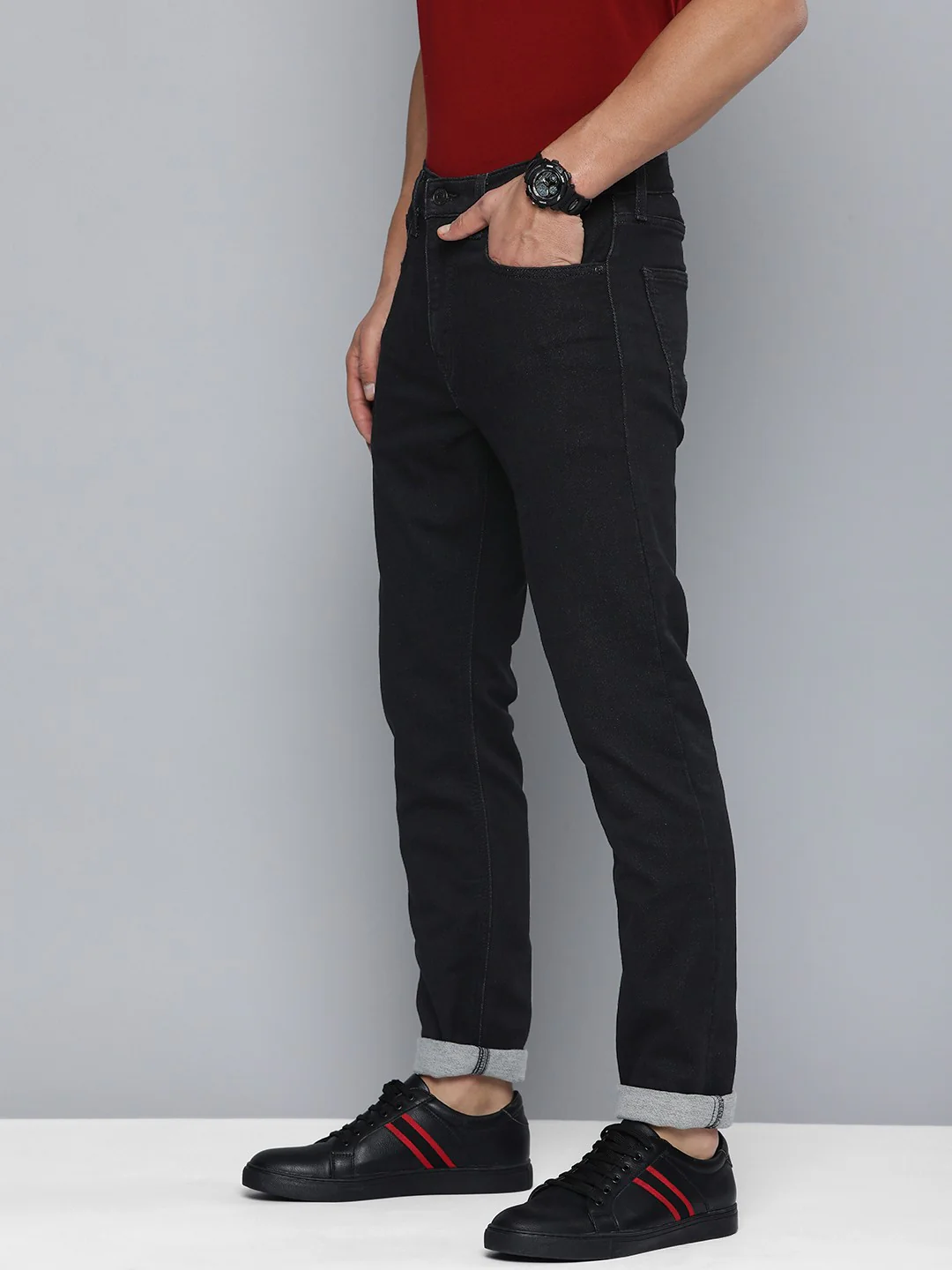 Men's 512 Black Slim Tapered Fit Mid Rise Jeans - Image 5