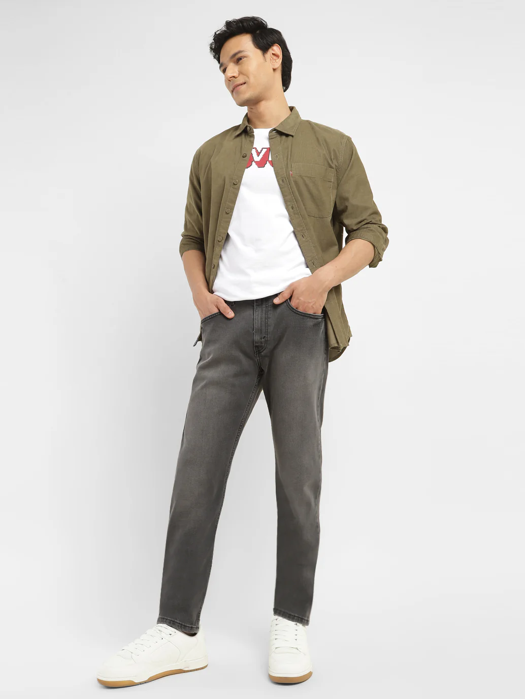 Men's 512 Charcoal Grey Slim Tapered Fit Mid Rise Jeans