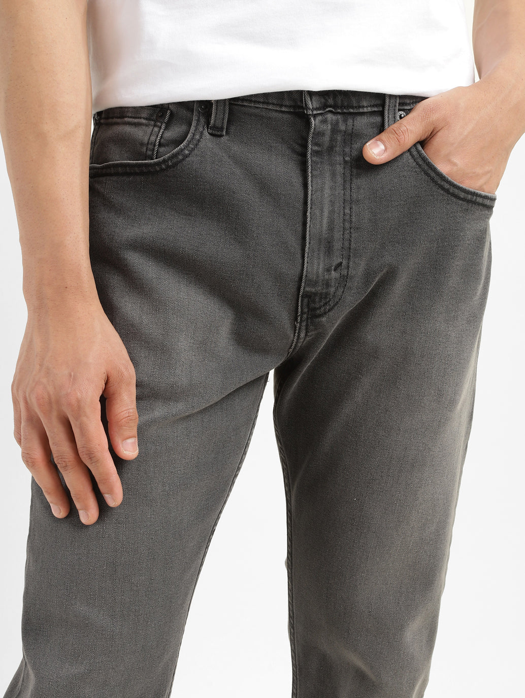 Men's 512 Charcoal Grey Slim Tapered Fit Mid Rise Jeans - Image 5