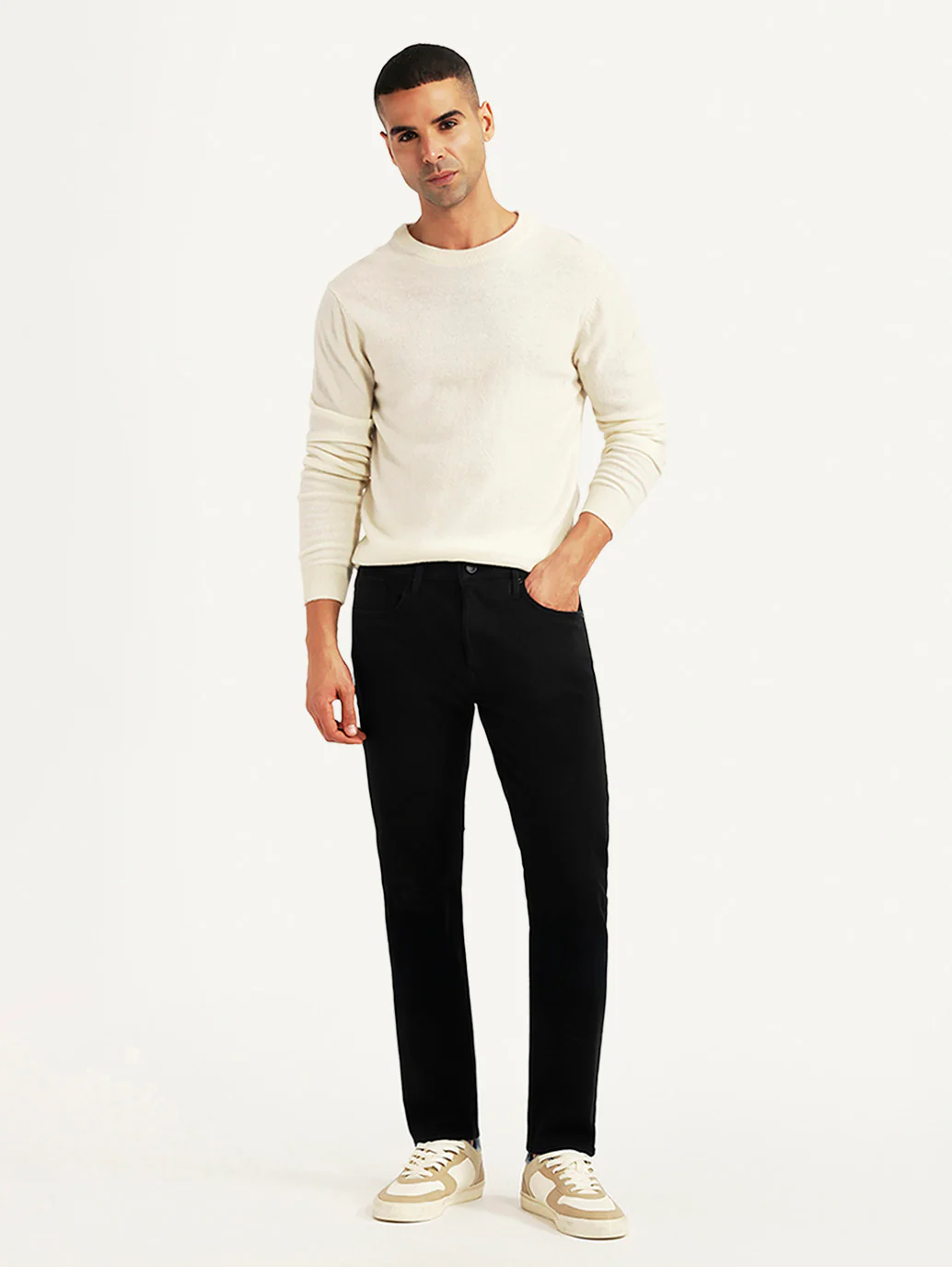 Men's Redloop 512 Black Slim Tapered Fit Mid Rise Jeans - Image 2