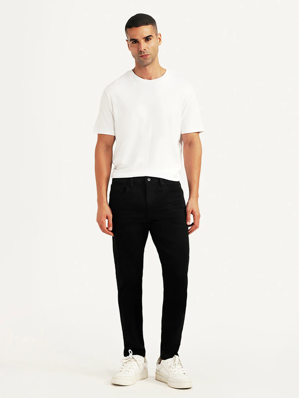 Men's Redloop 512 Black Slim Tapered Fit Mid Rise Jeans - Image 2