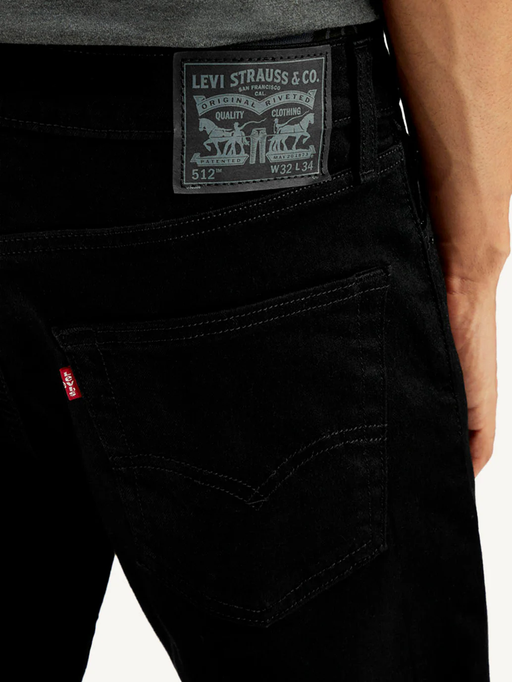 Men's 512 Black Slim Tapered Fit Mid Rise Jeans - Image 3
