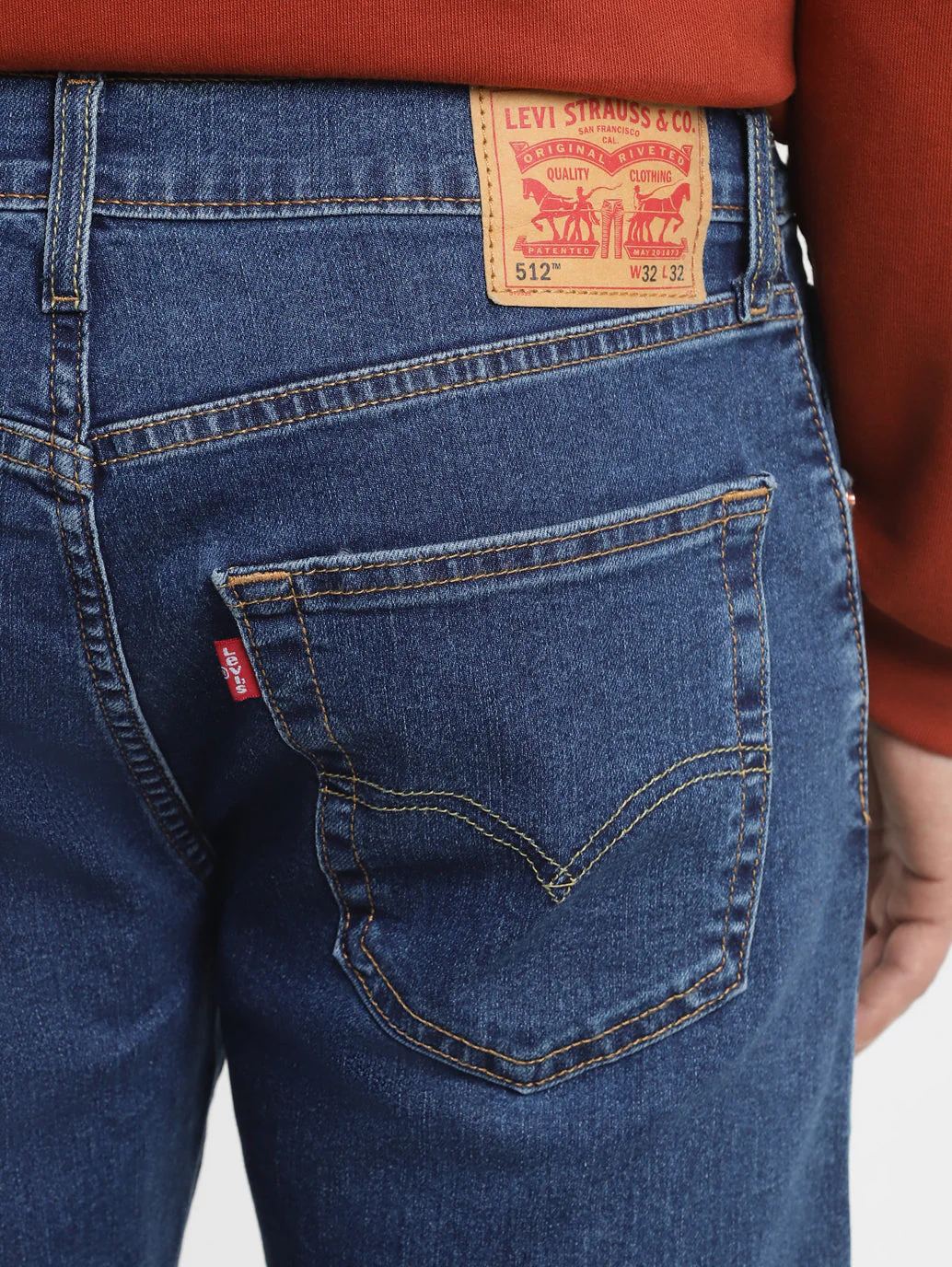 Men's 512 Blue Slim Tapered Fit Mid Rise Jeans - Image 6