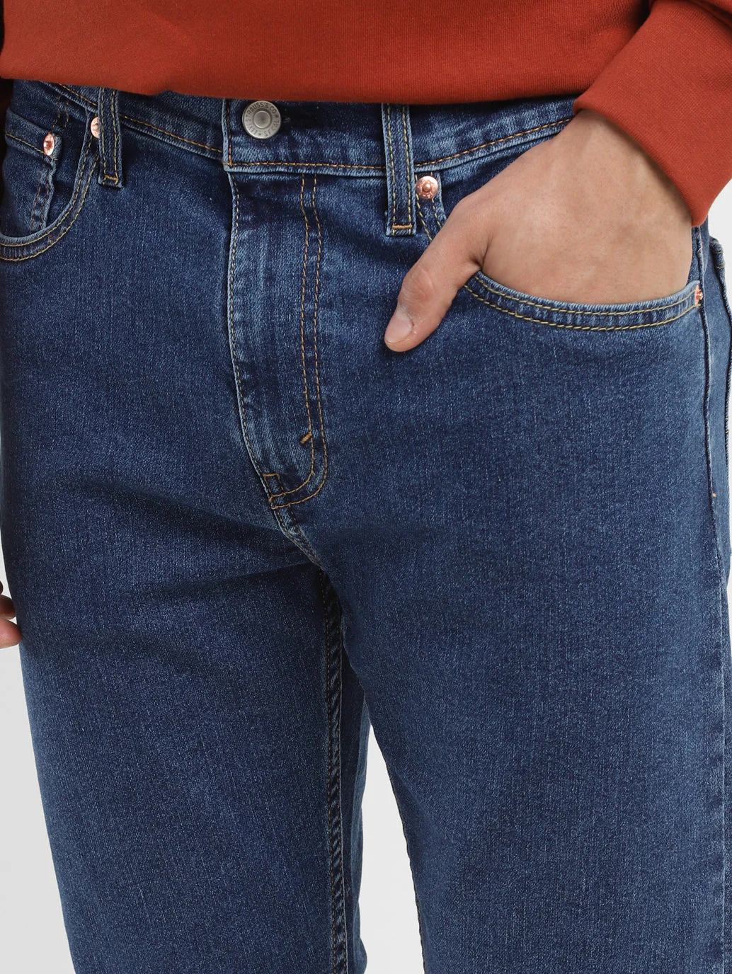Men's 512 Blue Slim Tapered Fit Mid Rise Jeans - Image 7