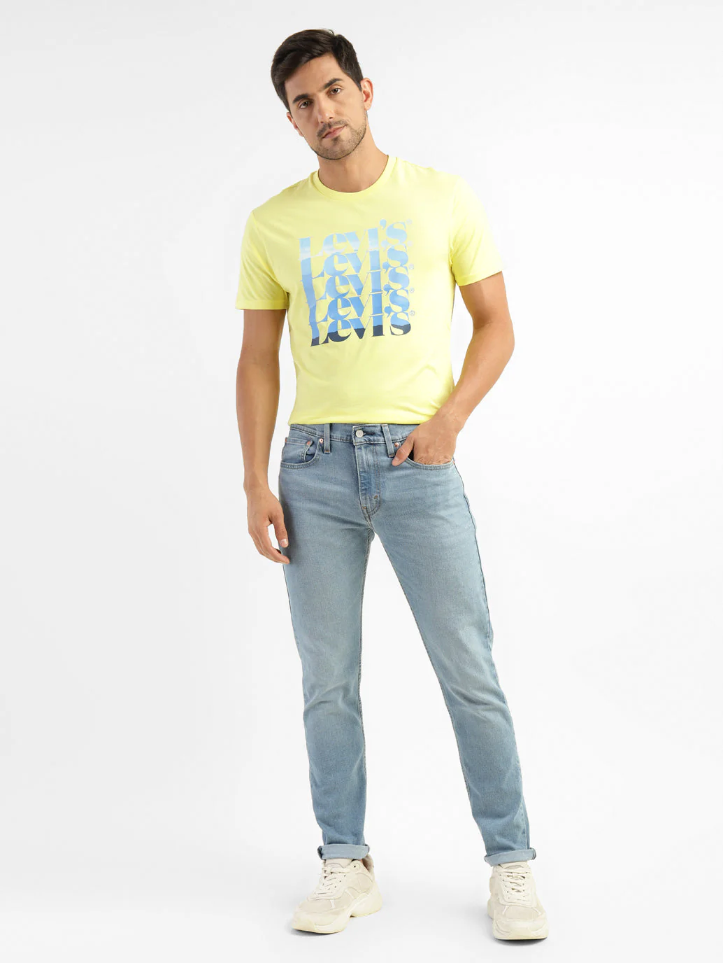 Men's 512 Blue Slim Tapered Fit Mid Rise Jeans - Image 8