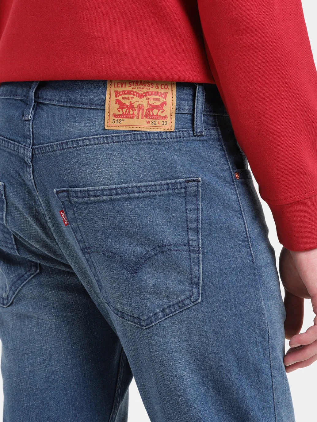 Men's 512 Blue Slim Tapered Fit Mid Rise Jeans - Image 10
