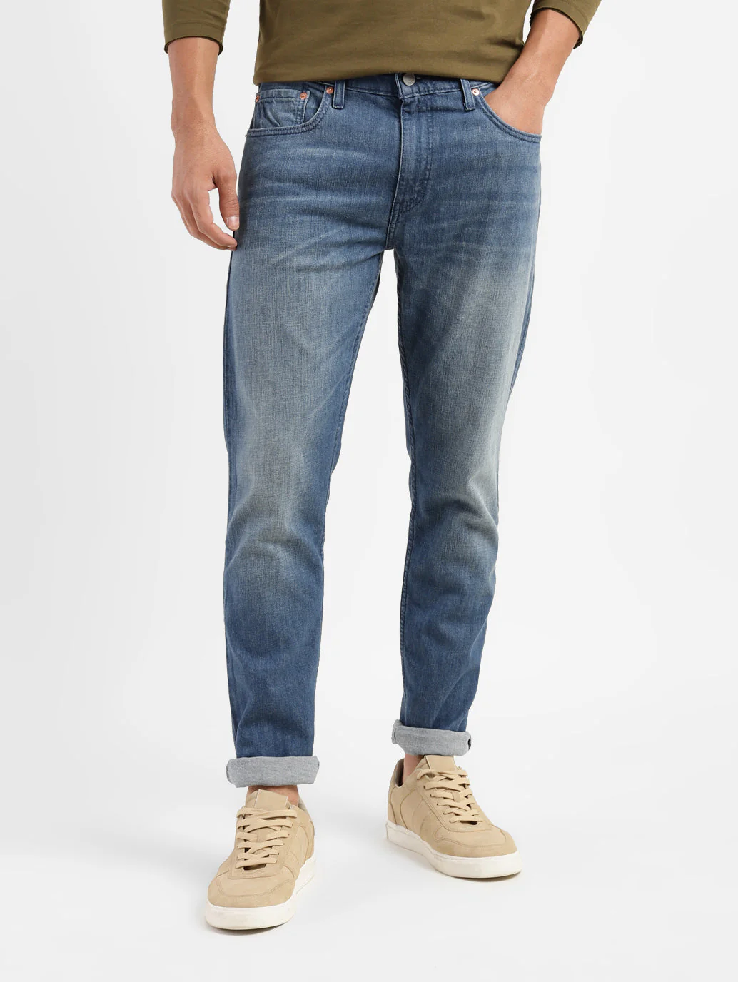 Men's 512 Blue Slim Tapered Fit Mid Rise Jeans - Image 5