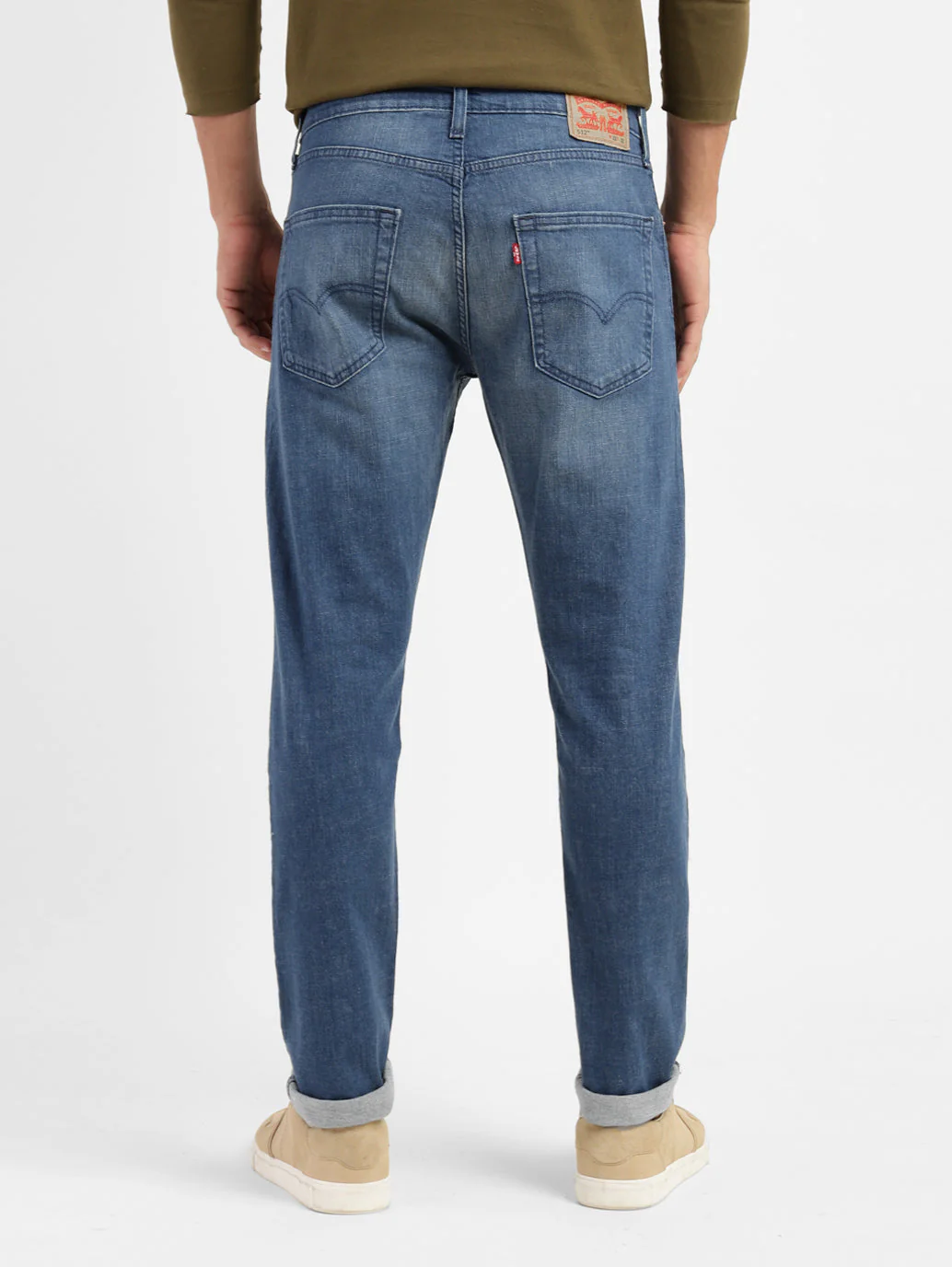 Men's 512 Blue Slim Tapered Fit Mid Rise Jeans - Image 6