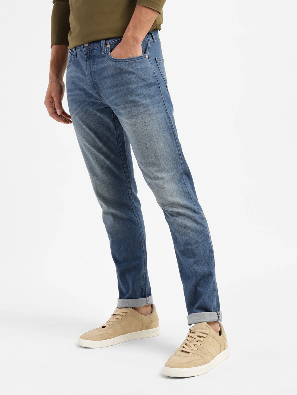 Men's 512 Blue Slim Tapered Fit Mid Rise Jeans - Image 9